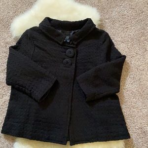 3/4 Sleeve black textured jacket
